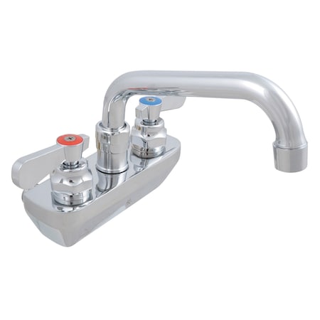 Bk Resources Optiflow Cast Body Faucet, 12" Swing Spout, 4" O.C. Splash Mount BKF-4SM-12-G